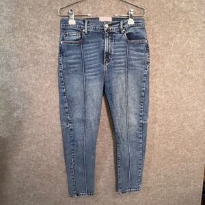 Revice Denim Star Jeans Women 31 High Rise Seam Front Slim Straight Western Blue